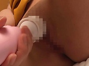 ArousedJapanese woman pleases herself with soft fingering 