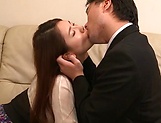 Hot Japanese chick Hagane Koino in action sucking cock picture 11