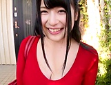 Busty Japanese av model sucks cock and fucks on cam