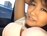 Big titted Asian babe blows and gets banged hard in a car picture 63