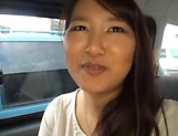 Big titted Asian babe blows and gets banged hard in a car
