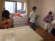 Topnotch Japanese MILF gives head and bounces on a cock