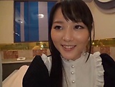 Pretty Japanese milf maid loves cracking her twat
