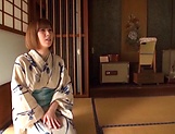 Charming MILF in a sexy kimono strips to get toyed