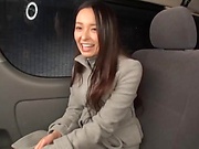 Alluring Asian milf gets persuaded to have some steamy car sex