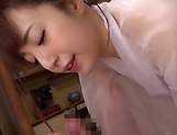 Woman in a kimono is sucking a hard dick picture 74