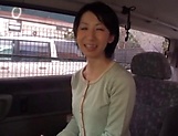 Fiery JApanese AV model fucked hard with a dildo in the back of a car picture 12
