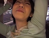 Fiery JApanese AV model fucked hard with a dildo in the back of a car picture 34