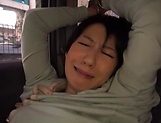 Fiery JApanese AV model fucked hard with a dildo in the back of a car picture 52