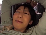 Fiery JApanese AV model fucked hard with a dildo in the back of a car picture 56
