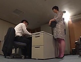 Big-assed office chick Yagi Michika gets pounded merciessly
