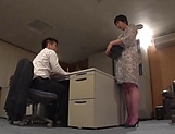 Chubby office lady in fancy stockings Yagi Michika gets screwed hard