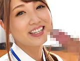 Oversexed Japanese nurse sucks a cock and masturbates her twat picture 46