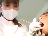 Lusty Tokyo nurse gets her hairy pussy fucked getting cum on body picture 16