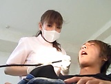 Lusty Tokyo nurse gets her hairy pussy fucked getting cum on body picture 20