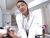 Charming Japanese nurse in black stockings Hamasaki Mao enjoys a ride picture 36