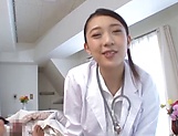 Charming Japanese nurse in black stockings Hamasaki Mao enjoys a ride picture 52
