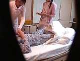 Two horny Tokyo nurses go for their patient's dick in a mff action