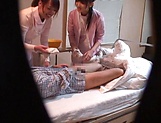 Two horny Tokyo nurses go for their patient's dick in a mff action