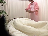 Crazy Japanese nurse gets caught on cam while fucking hard