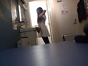 Nude amateur nurse rubs patient's cock and sucks it 
