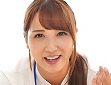 Sweet Japanese nurse deepthroats a pecker in pov and eats jizz picture 34