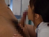 Sweet hot nurse enjoys blowing a huge hard meaty cock picture 12
