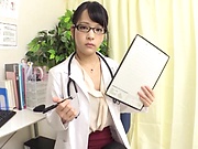 Naughty nurse Abe Mikako makes a dude cum on her