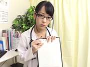 Naughty nurse Abe Mikako makes a dude cum on her