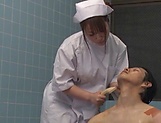 Sweet Japanese nurse takes a bath with her patient and fucks hard picture 35