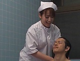 Sweet Japanese nurse takes a bath with her patient and fucks hard picture 38