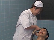 Steamy nurses pleases patient with a new treatment 