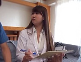 Big tits Japanese milf in a white coat of a nurse enjoys hardcore fuck
