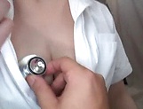 Half naked nurse enjoys solo masturbation at work picture 45