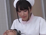 Luscious Japanese nurse tempts her patient during hygienic procedures picture 17