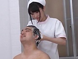 Luscious Japanese nurse tempts her patient during hygienic procedures picture 19