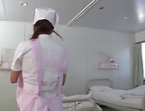 Fantastic Japanese nurse gives a blowjob and swallows cum in pov picture 43