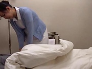 Hot Japanese nurse drives man crazy with sexy blowjob 
