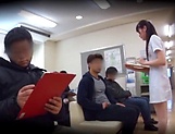 Beautiful Asian nurses in kinky hand job scene indoors picture 21