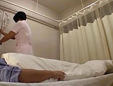 Japanese av model gives massage with a bit of blowjob 