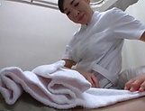 Japanese nurse blows cock till cumshot picture 39