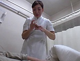 Japanese nurse blows cock till cumshot