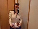 Classy Japanese milf Saitou Miyu fucked in the bathroom by a voyeur