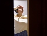Classy Japanese milf Saitou Miyu fucked in the bathroom by a voyeur picture 51