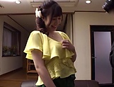 Busty Japanese model gets her bushy pussy banged and creamed