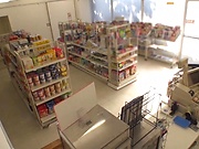Slim Japanese girl tries cock at the super market