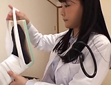 Japanese female doctor in black stockings rides a cock like a pro picture 9