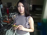 Glamour Japanese AV model fucks with a camera man
