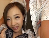 Saki Asumi featured in a lovely threesome picture 35