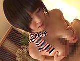 Sensual Japanese sucks dick then rides it picture 84